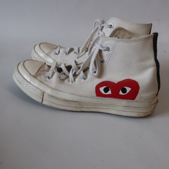 Womens Converse Chuck Taylor Commes des Garcons White Red All Star Sneakers W/8 - Picture 5 of 12